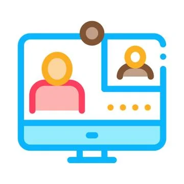 Student Personal Computer Icon Vector Outline Illustration Stock Illustration