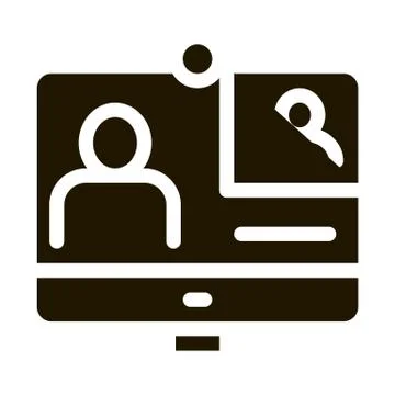 Student Personal Computer Icon Vector Glyph Illustration Stock Illustration