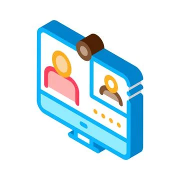 Student Personal Computer isometric icon vector illustration Stock Illustration