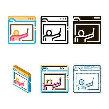 Student personal folder icon styleset vector outline Stock Illustration