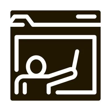 Student Personal Folder Icon Vector Glyph Illustration 库存插图