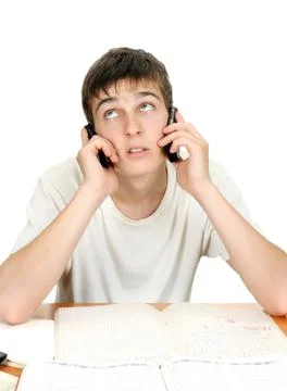 Student with the Phone Stock Photos
