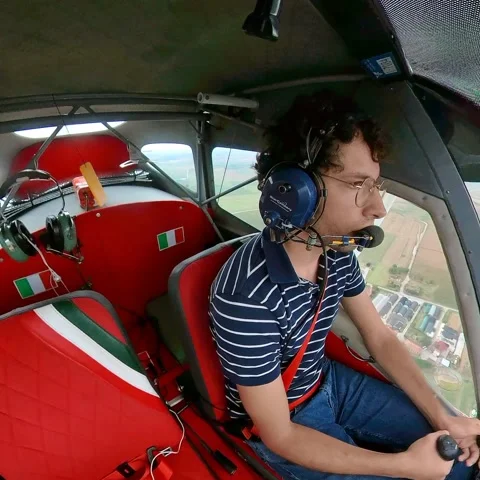 Student Pilot's Plane Falling Because of Windshear, Ferrara, Emilia Romagna, Ita Stock Footage 315583607