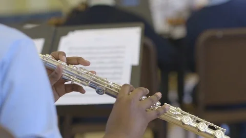 Student playing the Flute Stock Footage 121168059