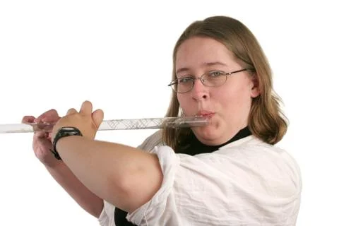 Student Playing Flute Stock Photos