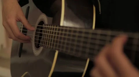 Student Playing The Guitar Stock Footage 42010863