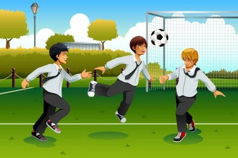 Student Playing Soccer Stock Illustration