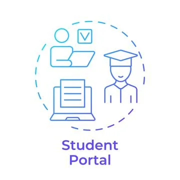 Student portal blue gradient concept icon Illustrazione stock