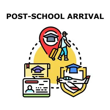 Student post school arrival and future career path Stock Illustration