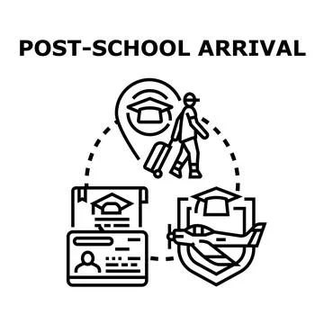 Student post school arrival and future career path Stock Illustration