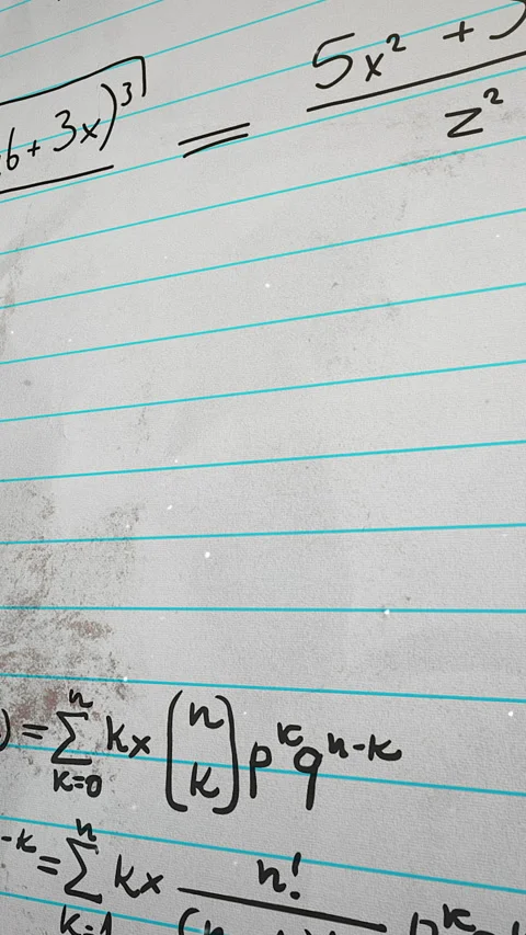 Student Practicing Math Problems, Young Learner Working Through Algebra Stock Footage 324877844