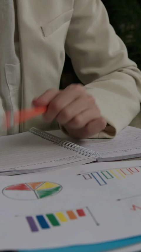 Student preparing to defend her bachelor's thesis. Close-up image of a woman Video stock 305412573