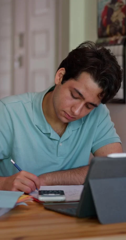 Student Preparing For Math And Science Exams At Home Stock Footage 331206725