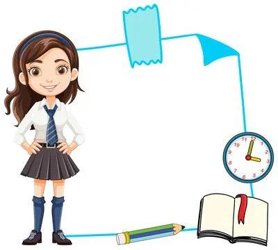 Student Presentation with Time Management Theme Stock Illustration