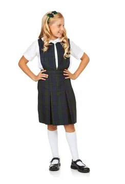 Student: private school student looking to side Stock Photos