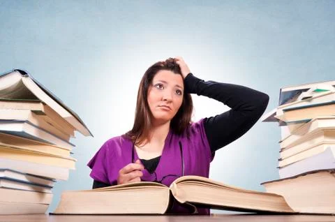 Student with problem Stock Photos