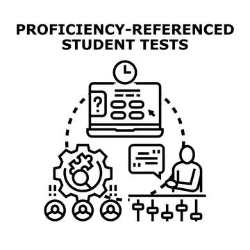 Student proficiency referenced tests assessment concept Stock Illustration