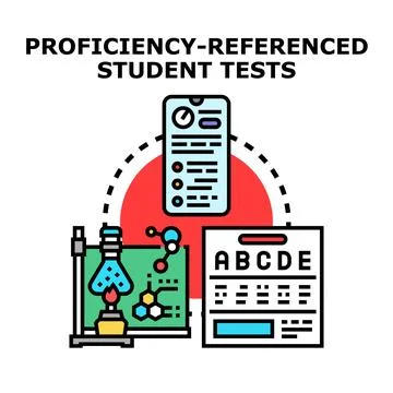 Student proficiency testing process with academic assessment Illustrazione stock