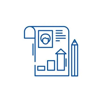 Student profile line icon concept. Student profile flat vector symbol, sign イラスト素材