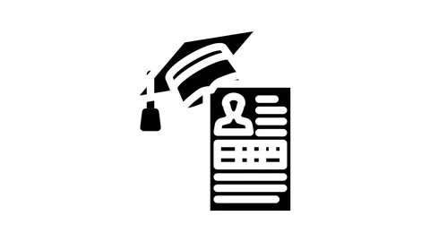 Student profile online learning platform glyph icon animation Stock Footage 326731112