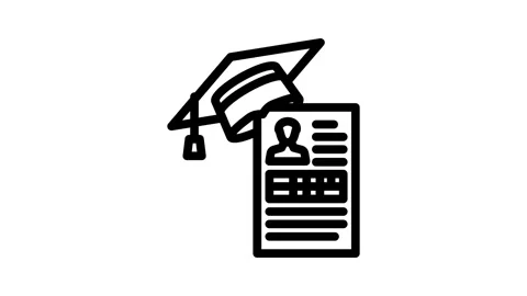 Student profile online learning platform line icon animation Stock Footage 326749013