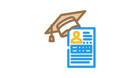 Student profile online learning platform color icon animation Stock Footage 327257311