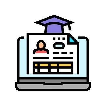 Student profile online learning platform color icon vector illustration Stock Illustration