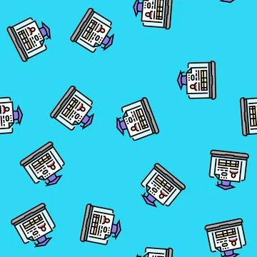 Student profile online learning platform vector seamless pattern イラスト素材