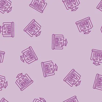 Student profile online learning platform line seamless pattern Stock Illustration