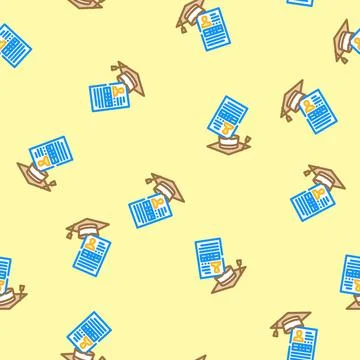 Student profile online learning platform vector seamless pattern 스톡 일러스트