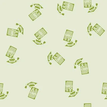 Student profile online learning platform glyph vector seamless pattern Stock Illustration