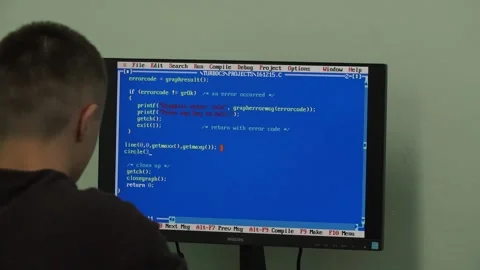 Student programing on pc Video stock 221083302