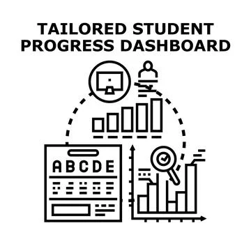 Student progress dashboard analyzing education personalized data Stock Illustration