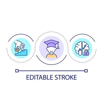 Student progress loop concept icon Illustrazione stock
