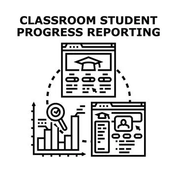 Student progress reporting and learning assessment concept Stock Illustration
