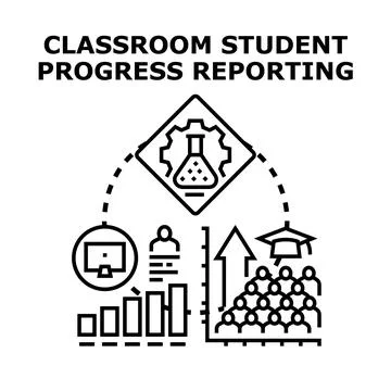 Student progress reporting illustrating academic achievement tracking Stock Illustration