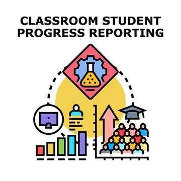 Student progress reporting illustrating academic achievement tracking Stock Illustration