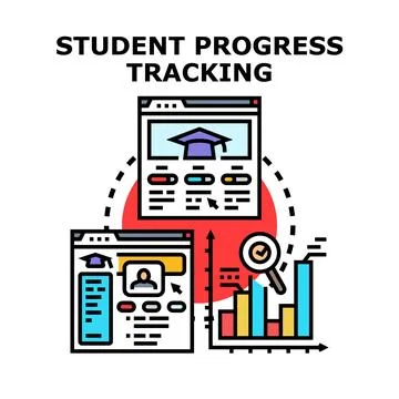 Student progress tracking and academic achievement monitoring Stock Illustration