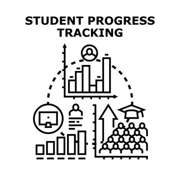 Student progress tracking and educational performance analytics concept Stock Illustration