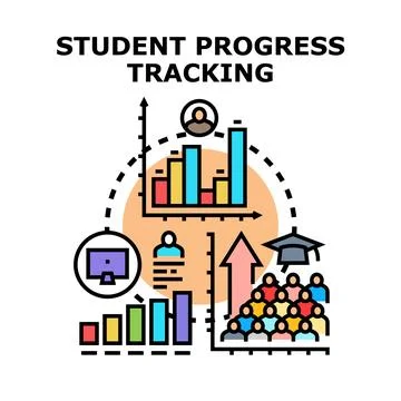 Student progress tracking and educational performance analytics concept Stock Illustration
