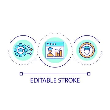 Student progress tracking loop concept icon Illustrazione stock