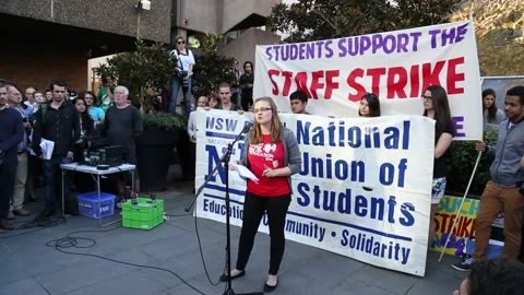 Student protest Stock Footage 138248428