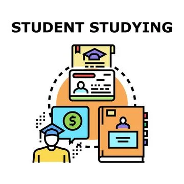 Student pursuing education knowledge and financial support Stock Illustration