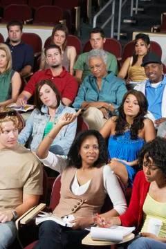 Student Raising Hand To Answer Stock Photos