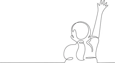 Student raising hand in classroom Vector 스톡 일러스트