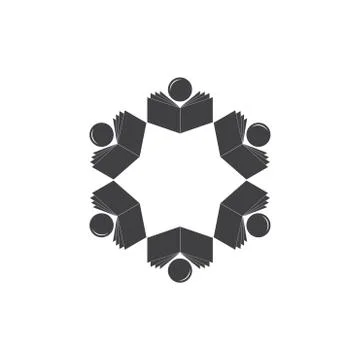 Student read circle logo vector Stock Illustration
