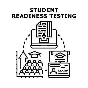 Student readiness testing evaluating academic performance Stock Illustration