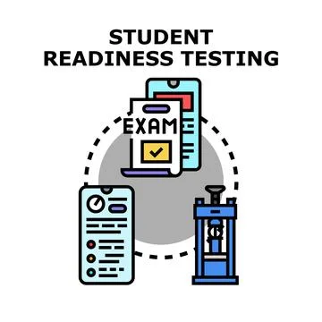 Student readiness testing evaluating knowledge and skills Stock Illustration
