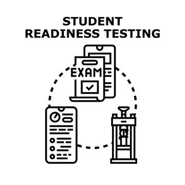 Student readiness testing evaluating knowledge and skills Stock Illustration