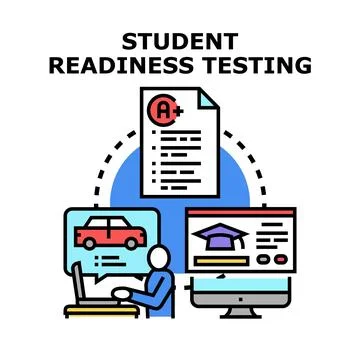 Student readiness testing evaluating skills and knowledge Stock Illustration